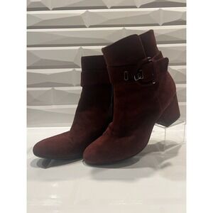 Napoleoni Burgundy Italian Suede Boots Size‎ 40